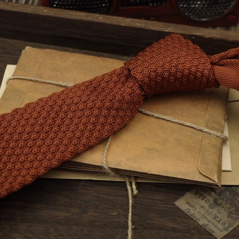 Narrow Woolen College Style Knitted Tie For Men And Women - Image 3