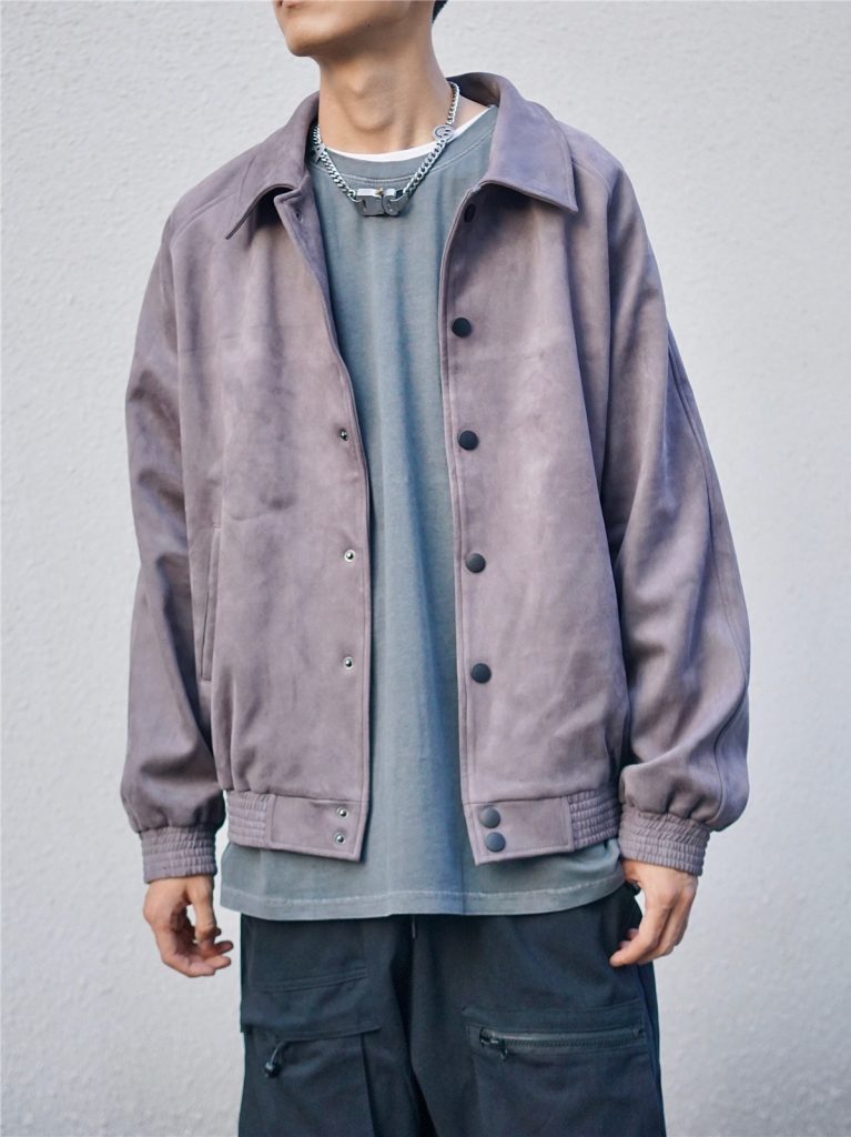 Suede Jacket Autumn and Winter Button Baseball Uniform Loose Jacket Men