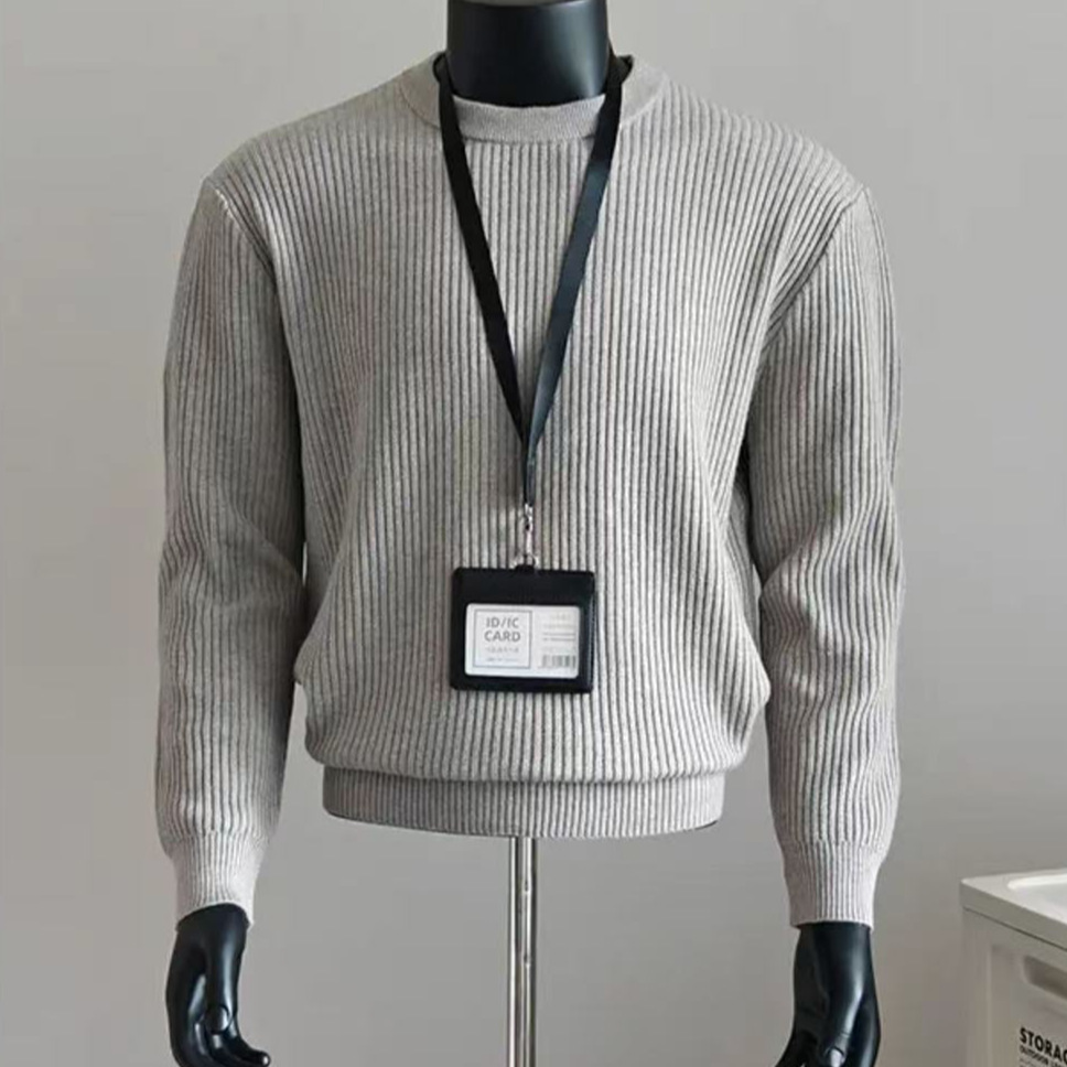 Knitted Sweater Men's Retro Loose Long-Sleeve Top - Image 3