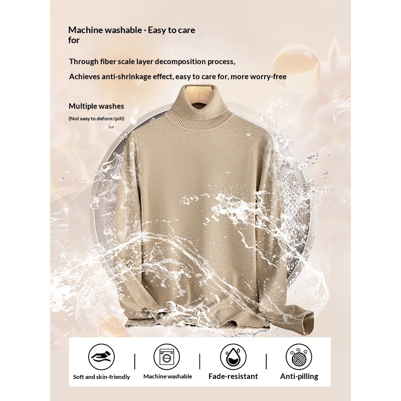 Mens Thermal Turtleneck Sweater For Layering Under Knitwear - Image 3