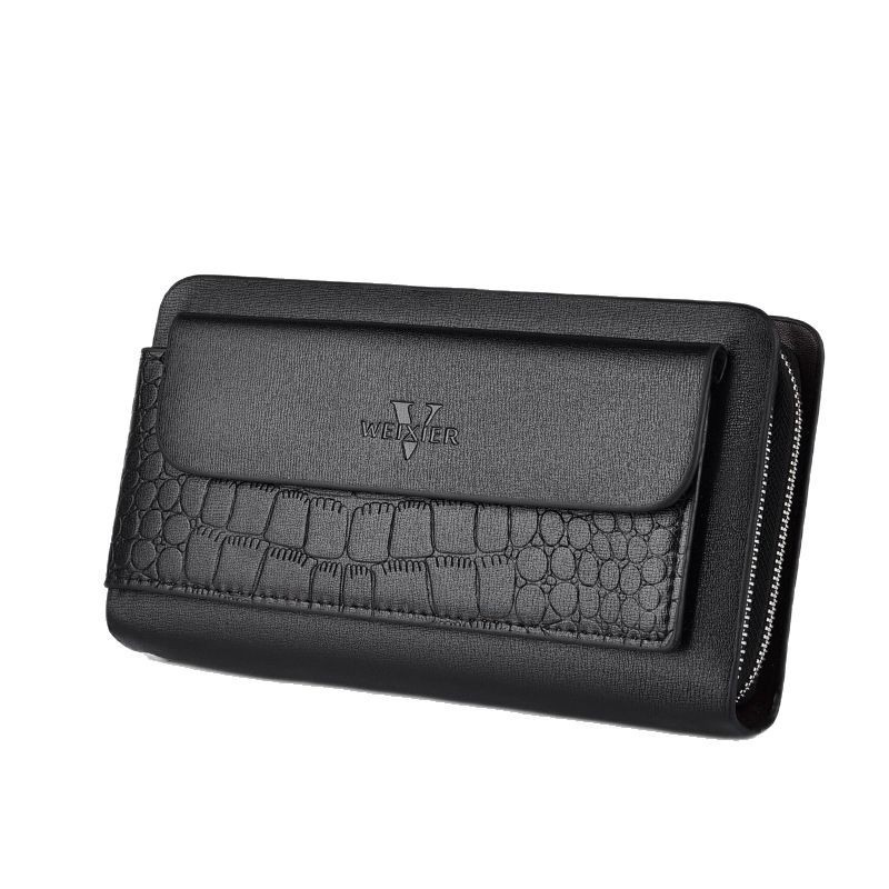 Retro Multiple Card Slots Double Zip Wallet Men - Image 3