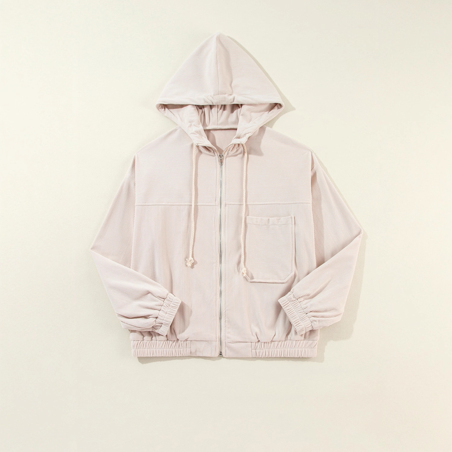 Womens Loose-Fit Long-Sleeve Solid-Color Casual Jacket - Image 4
