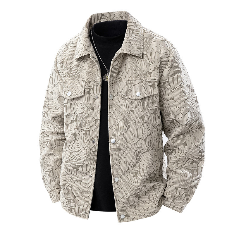 Corduroy Jacket Slim-fit Spring And Autumn Lapel Young And Middle-aged Casual Jacket For Men - Image 7