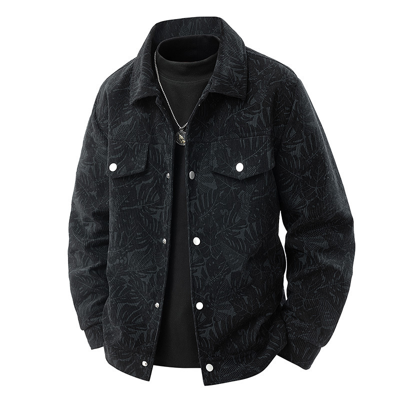 Corduroy Jacket Slim-fit Spring And Autumn Lapel Young And Middle-aged Casual Jacket For Men - Image 6
