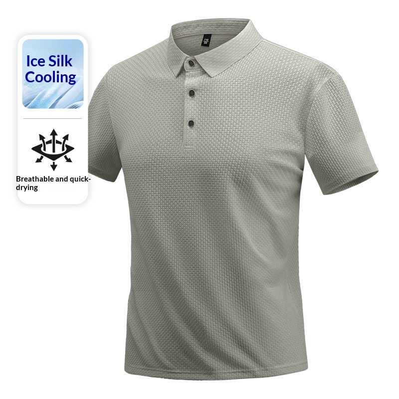 Summer New Solid-color High-end Short-sleeve Breathable Ice-silk T-shirt - Image 8