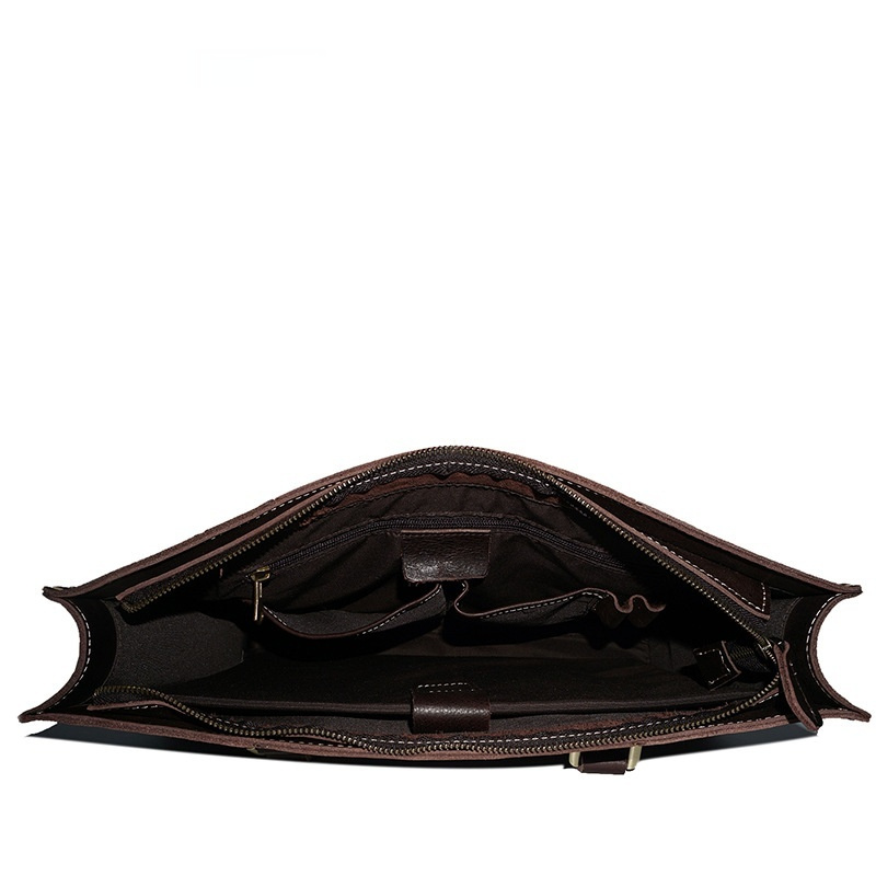 First Layer Cowhide Oily Leather Shoulder Messenger Bag - Image 6