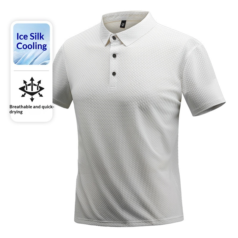 Summer New Solid-color High-end Short-sleeve Breathable Ice-silk T-shirt - Image 10