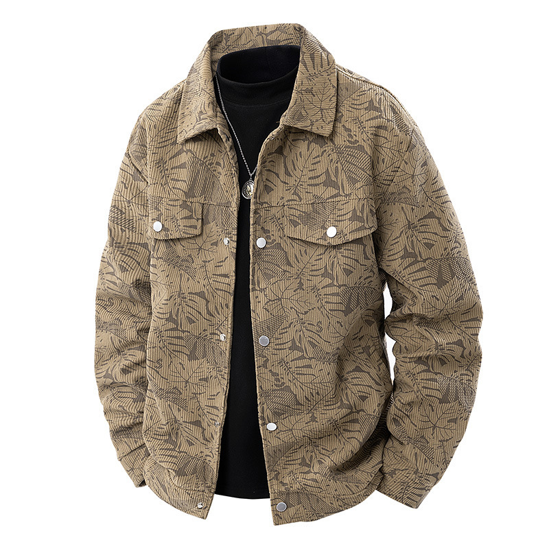 Corduroy Jacket Slim-fit Spring And Autumn Lapel Young And Middle-aged Casual Jacket For Men - Image 8