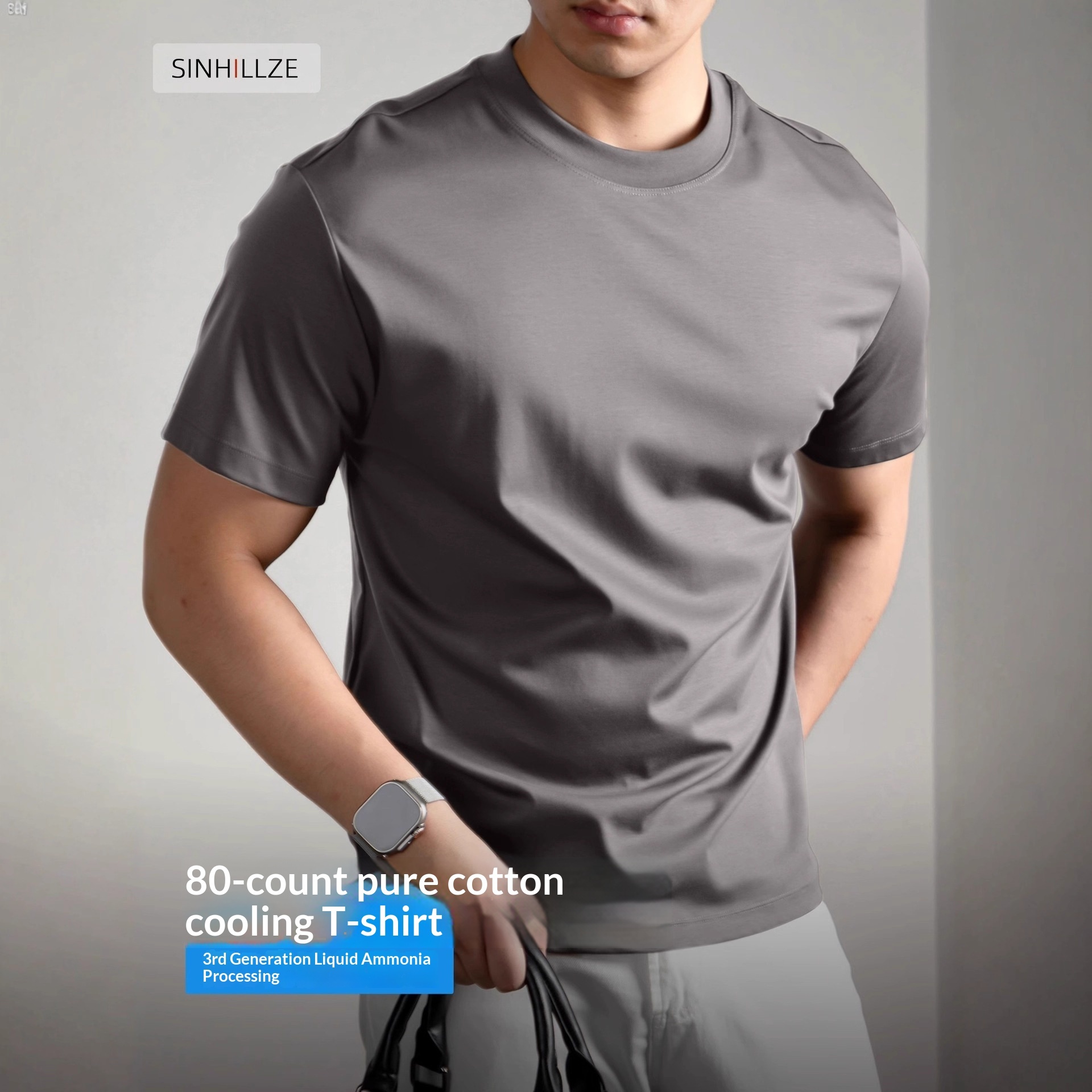 High-end Mens Short-sleeved Viscose T-shirt - Image 2