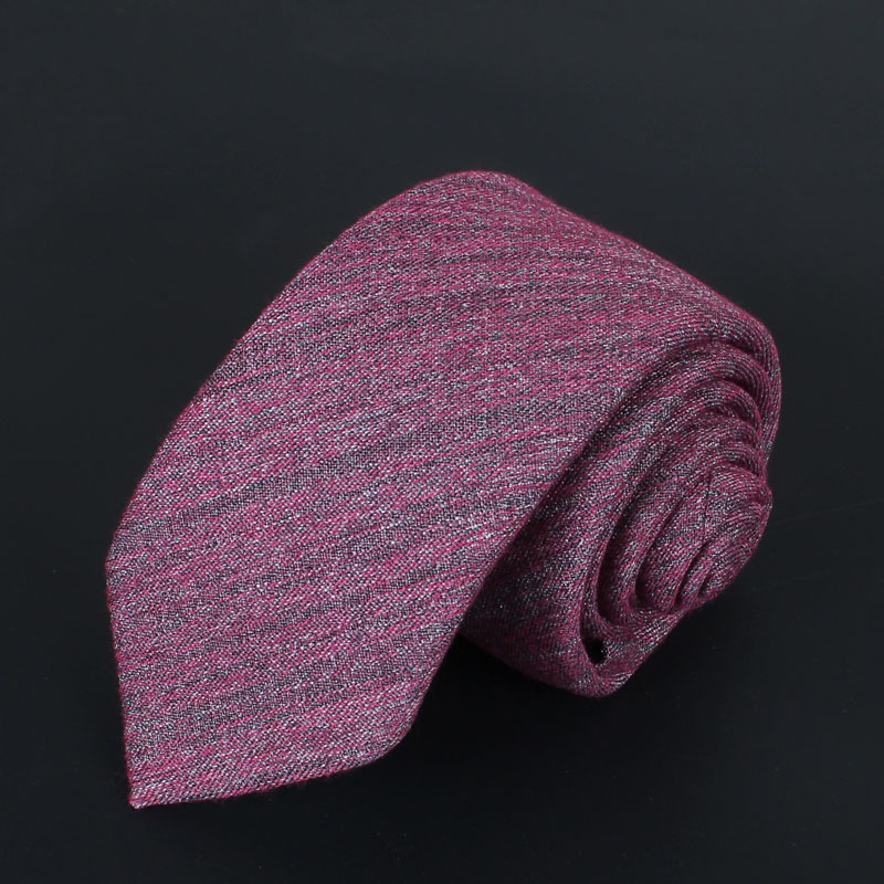 Solid Color Korean Style Narrow Cotton Men's 6cm Formal Wear Business Casual Wedding Tie - Image 3