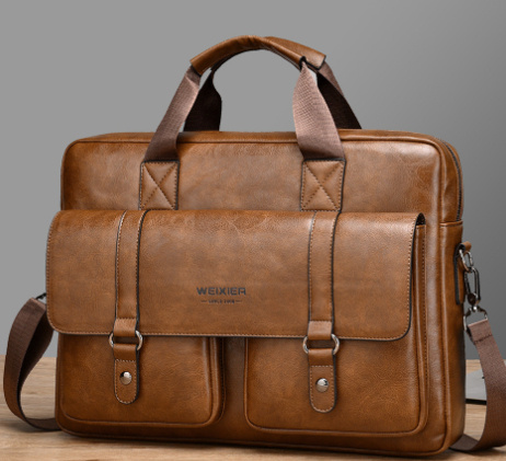 Mens Business Large-Capacity ShoulderCrossbody Simple Briefcase - Image 6