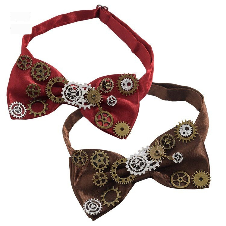 Men's Steampunk Fabric Butterfly Bow Tie - Image 5