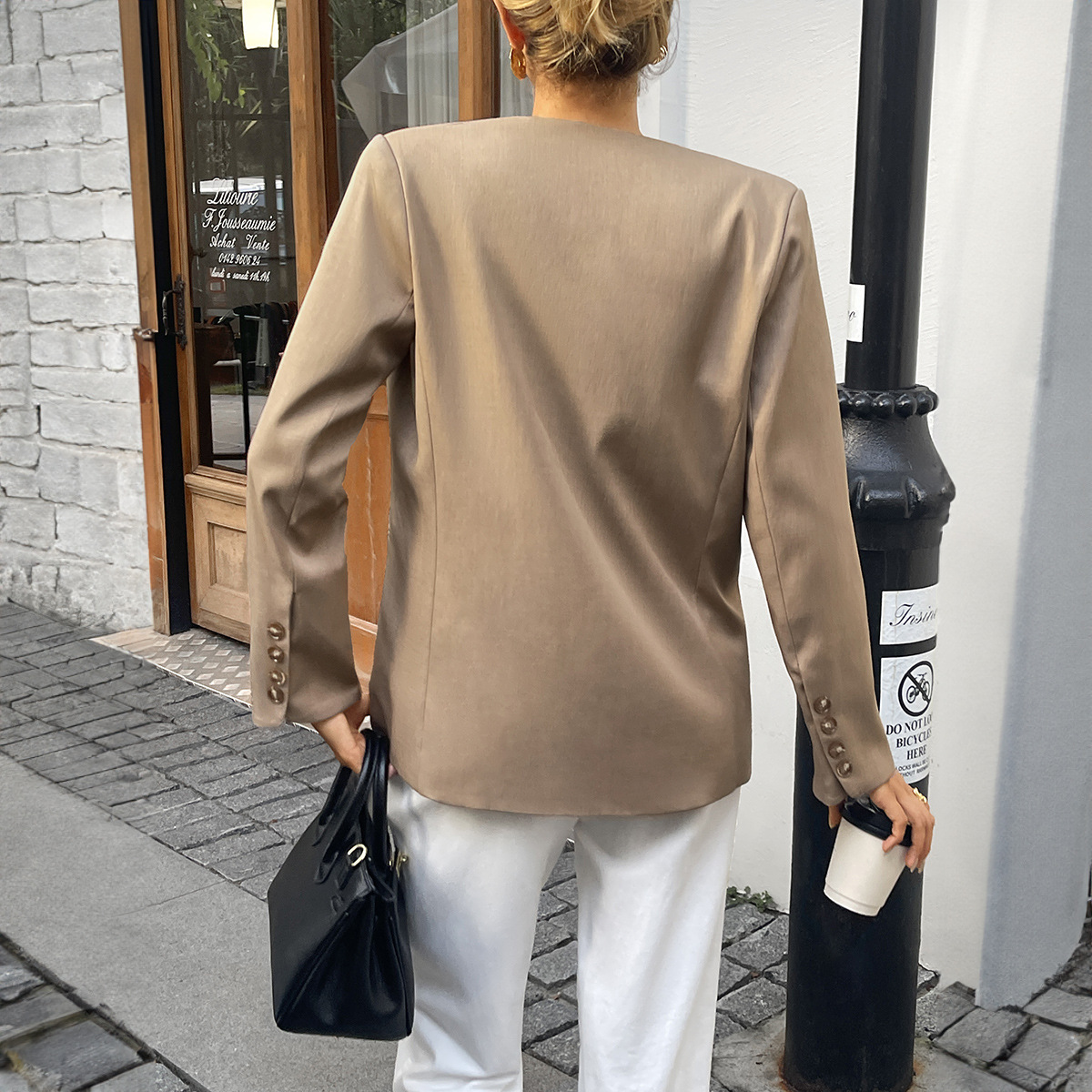 Chic Solid-color Long-sleeve Blazer For Europe And America - Image 4