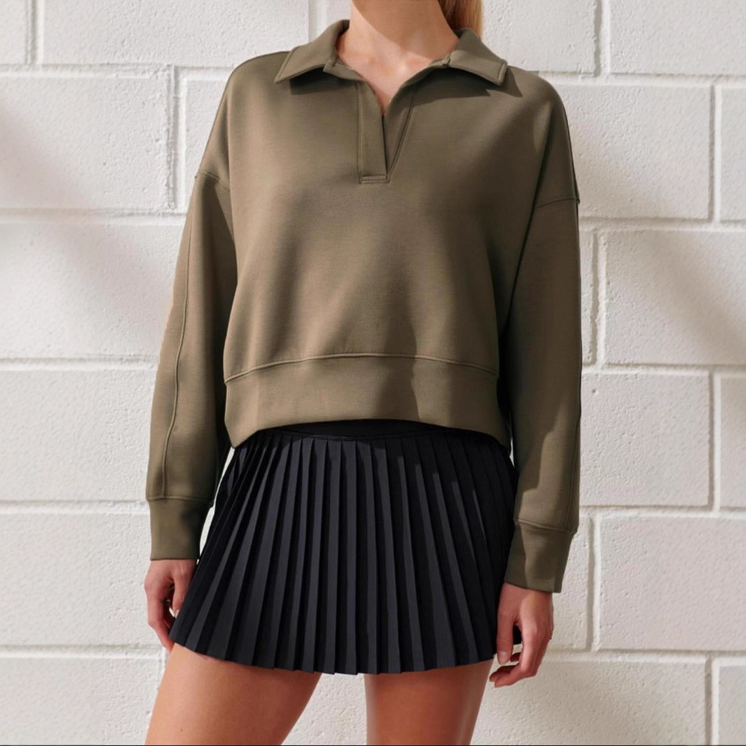 V-neck Pullover Long Sleeve Women's Clothing Fashion Casual Exercise - Image 2