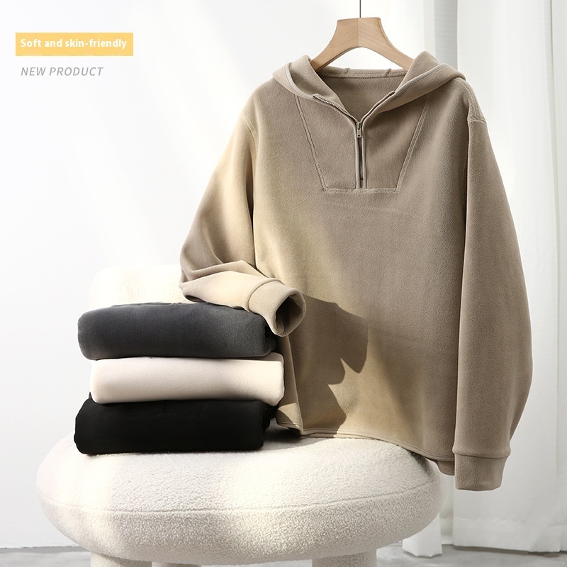 Hooded Loose Thickened Outer Wear Casual Top - Image 4
