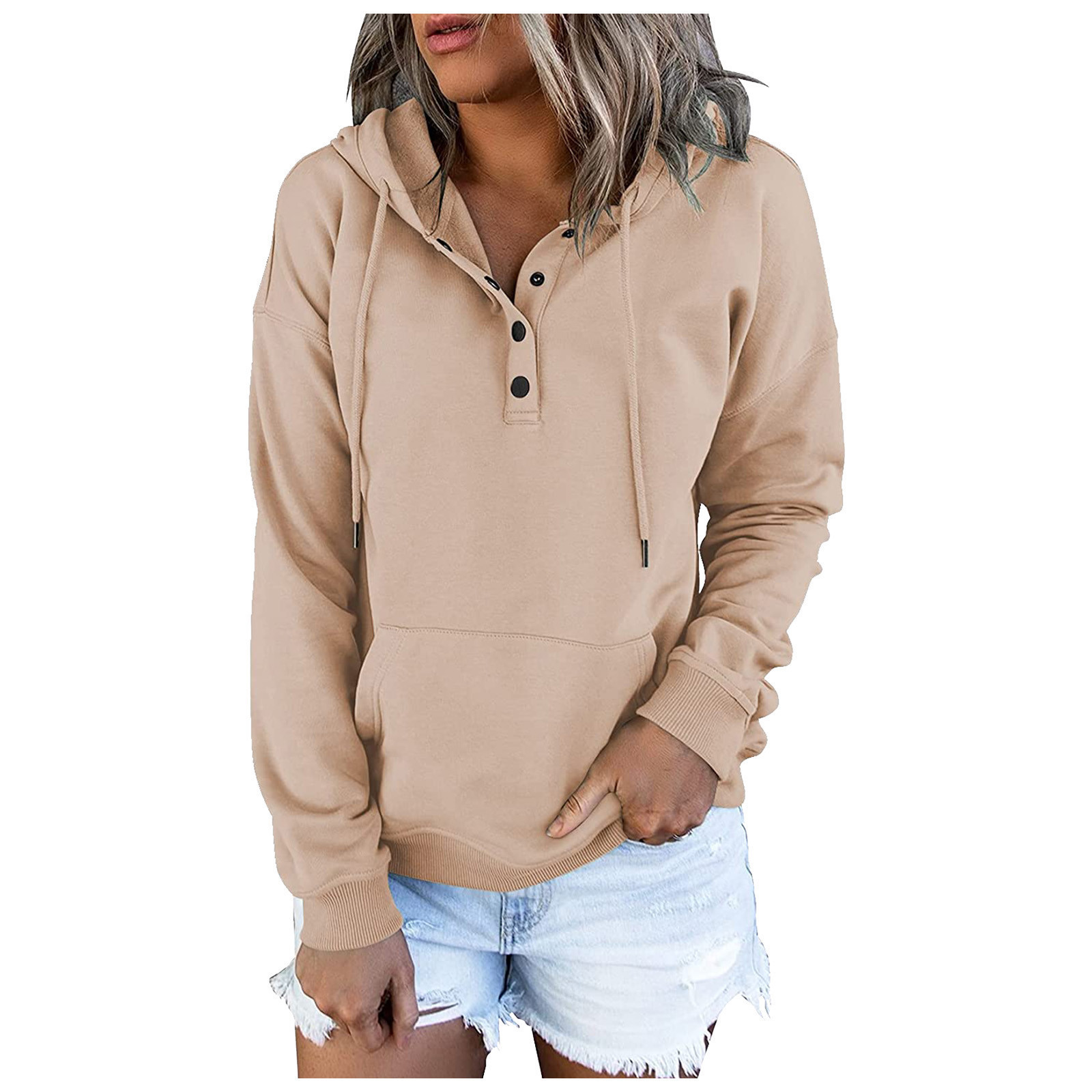 Loose-fitting Casual Long-sleeve Hoodie With A Drawstring And Pockets - Image 9
