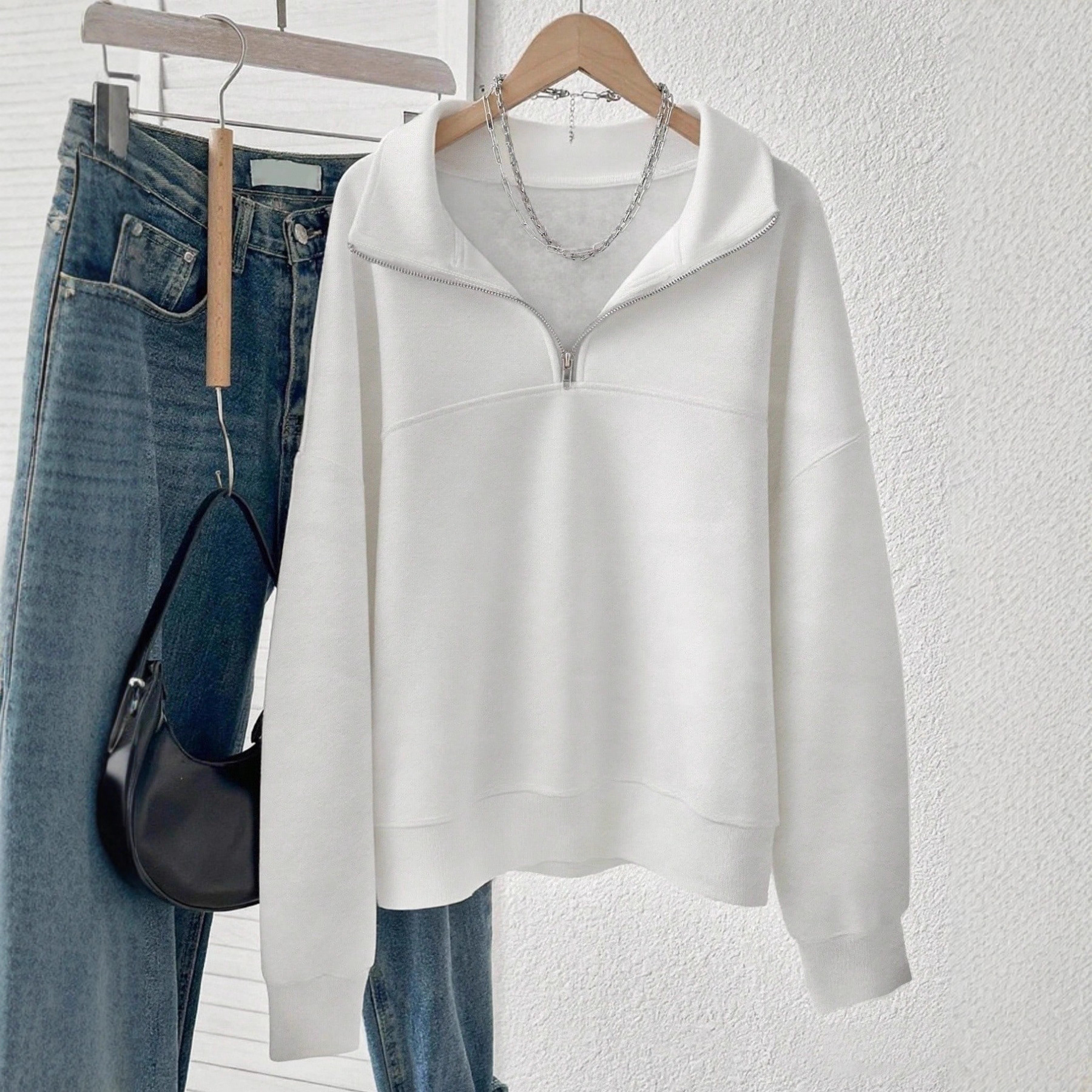 Spring And Autumn New Zipper Sweater - Image 3