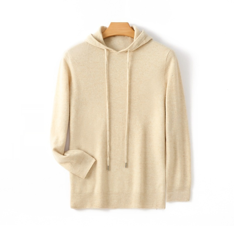 Men's Hooded Solid Color Skin-friendly Knitted Warm Hoodie Bottoming Shirt - Image 6
