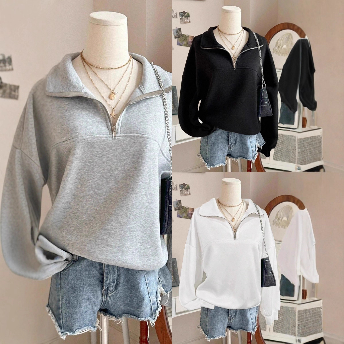 Spring And Autumn New Zipper Sweater
