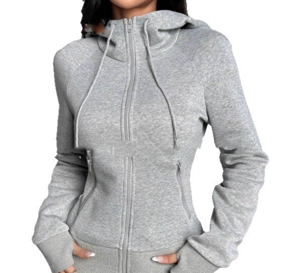 Slim-fit Slimming Cardigan Zip Hooded Jacket - Image 2