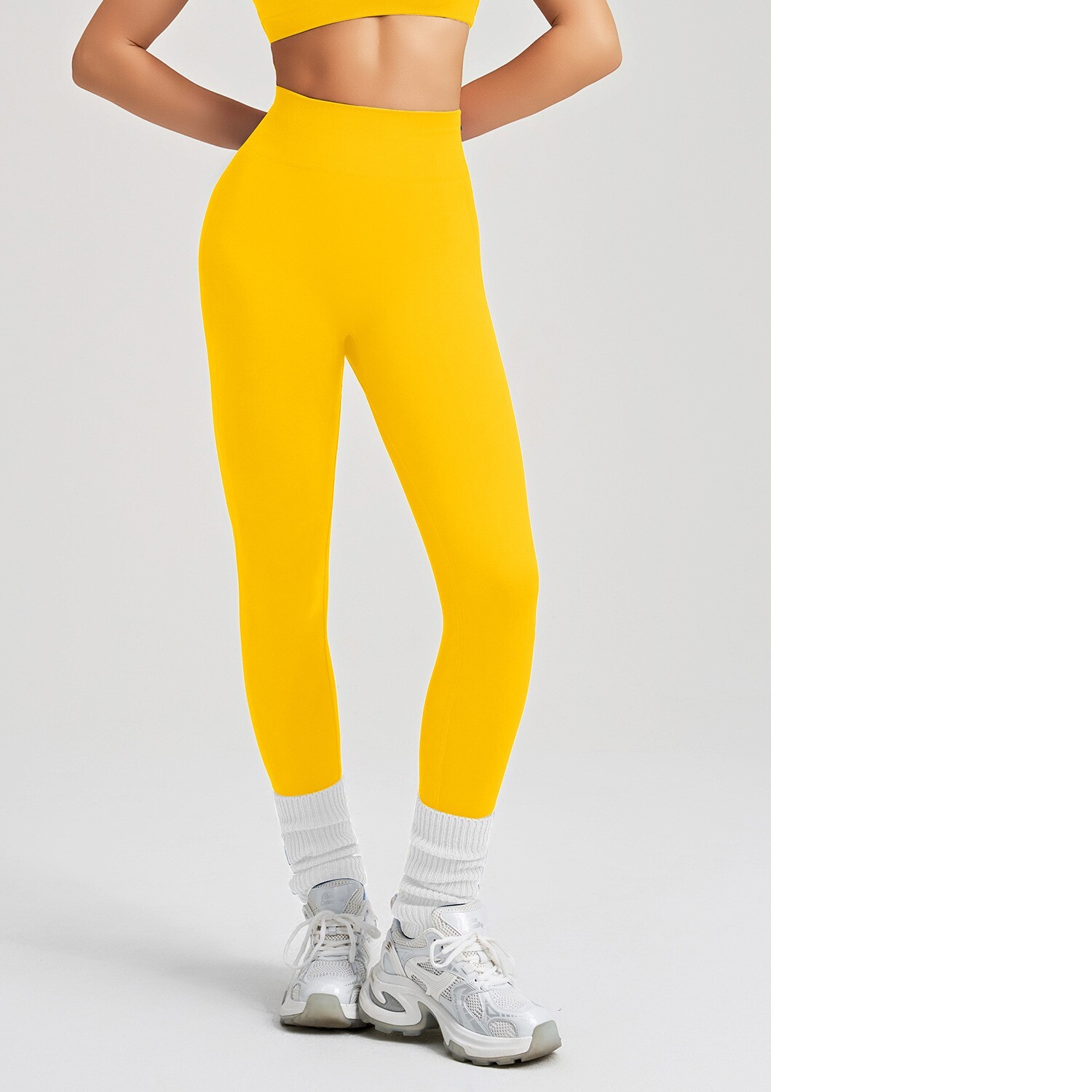 High-Elastic Seamless Knit Yoga Pants For Women, Peach Hip Lifting Workout Leggings For Training, Fitness & Running, Summer Style - Image 5