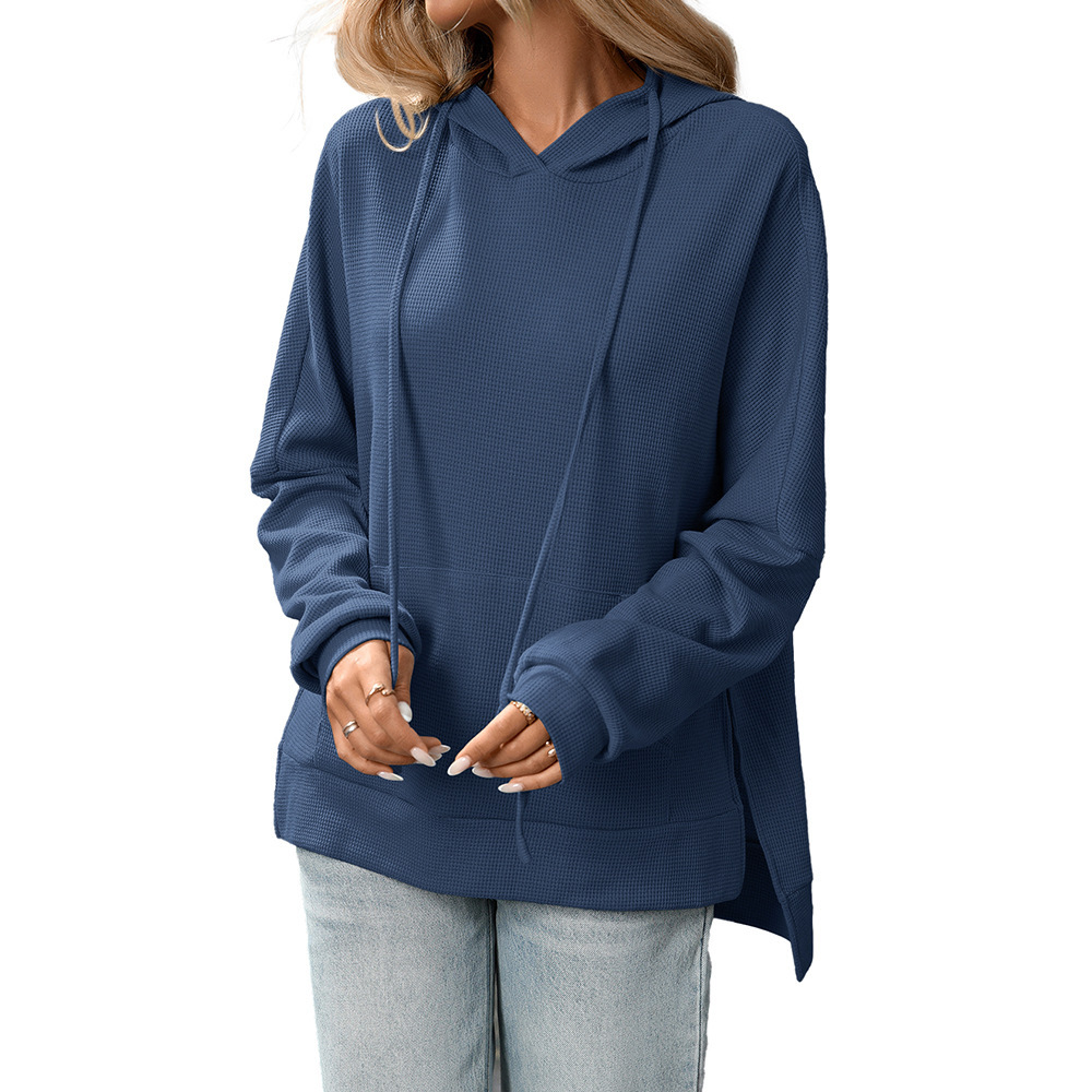 Waffle Knit Pullover Long Sleeve Sweater - Image 8