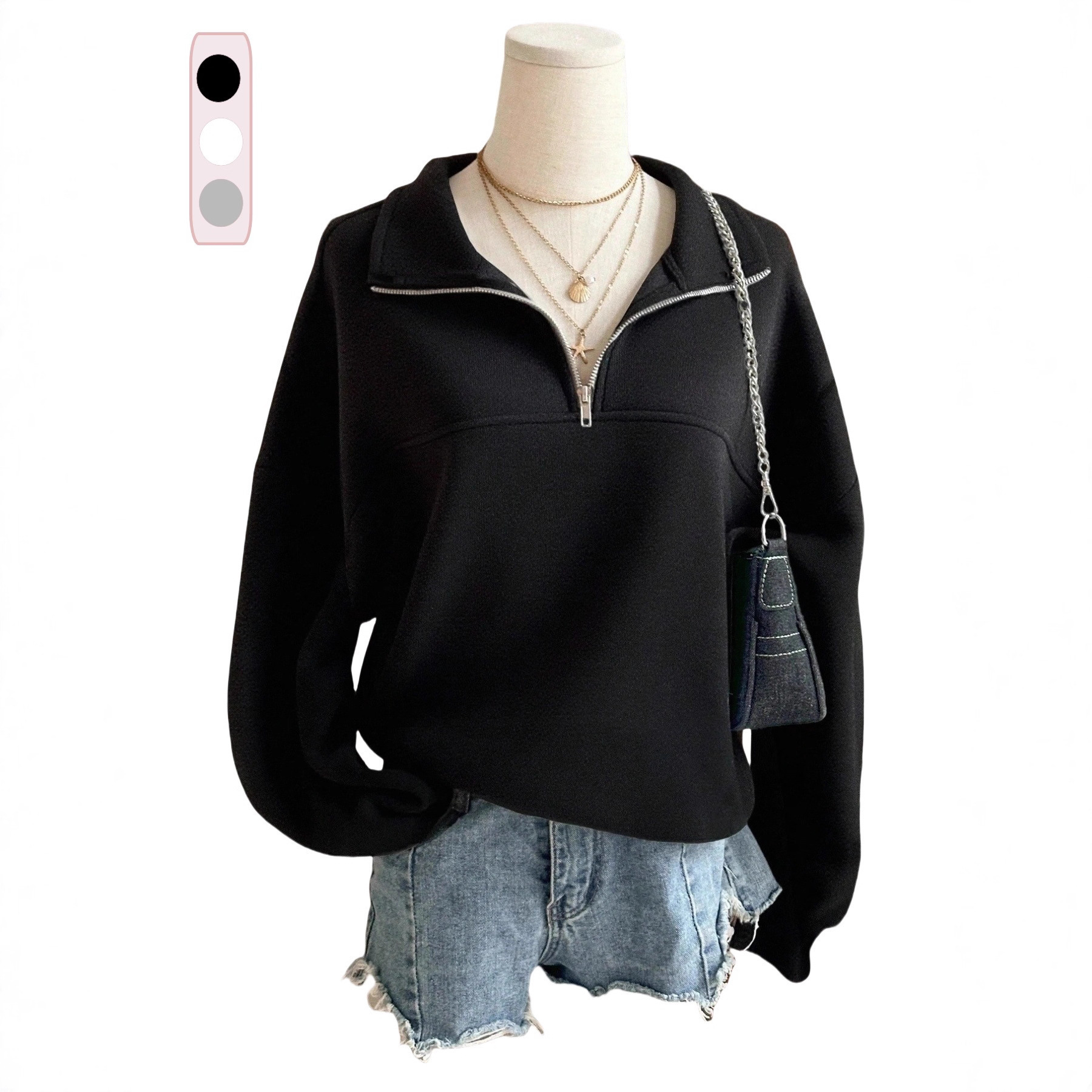 Spring And Autumn New Zipper Sweater - Image 2