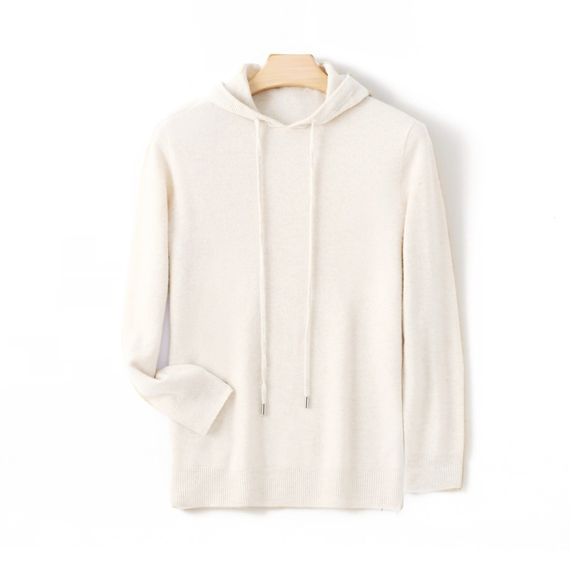 Men's Hooded Solid Color Skin-friendly Knitted Warm Hoodie Bottoming Shirt - Image 7