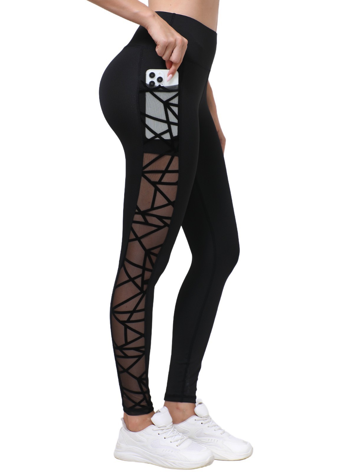 New Arrival Best-Selling Yoga Pants, Sports & Outdoor Skinny Leggings With Butt-Lifting Design, Spliced Mesh And Pockets - Image 8