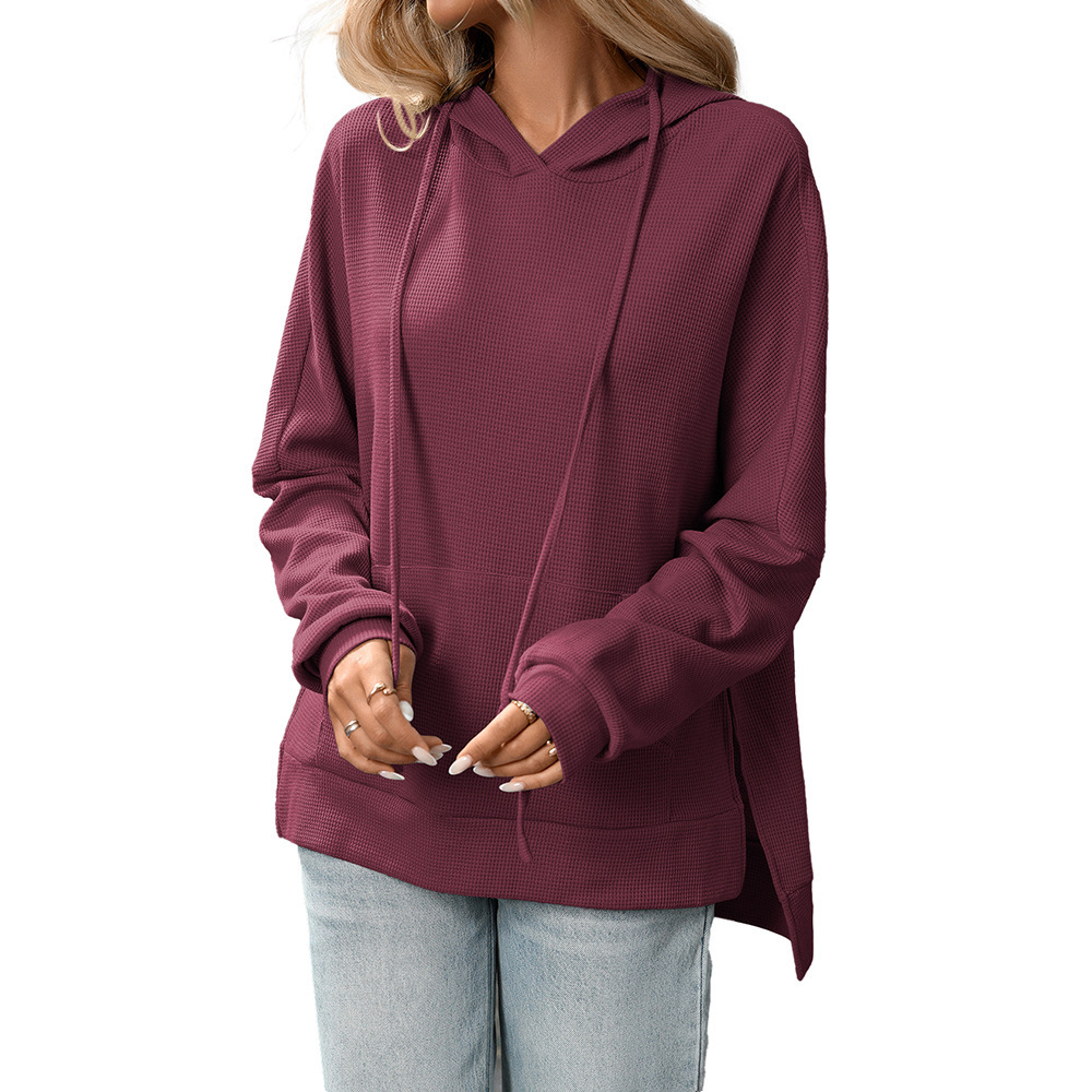 Waffle Knit Pullover Long Sleeve Sweater - Image 3