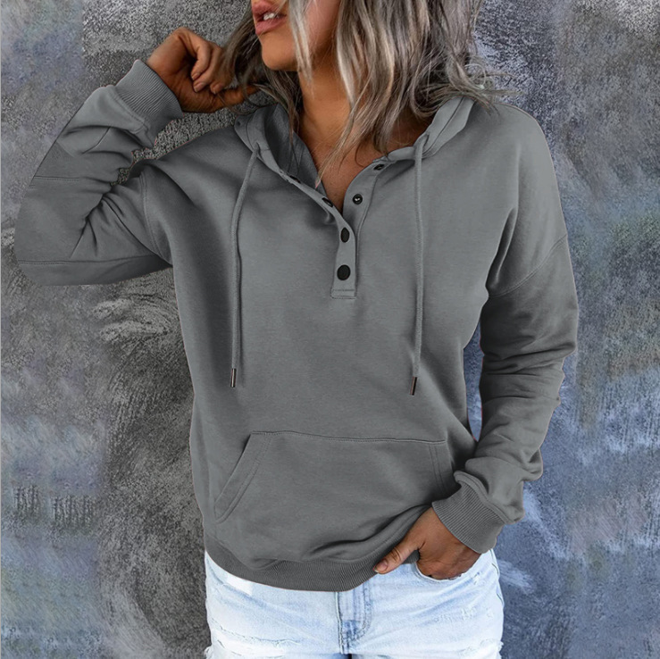 Loose-fitting Casual Long-sleeve Hoodie With A Drawstring And Pockets - Image 3