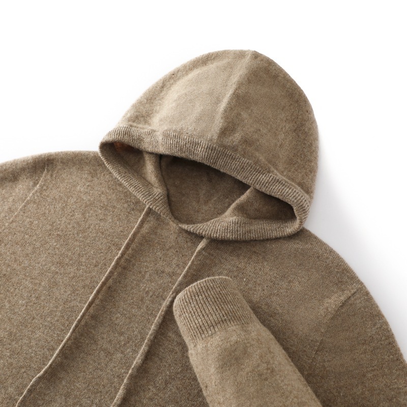 Men's Hooded Solid Color Skin-friendly Knitted Warm Hoodie Bottoming Shirt - Image 3