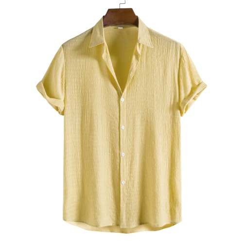 Men's Fashion Solid Color Dark Cell Short Sleeve Shirt - Image 9