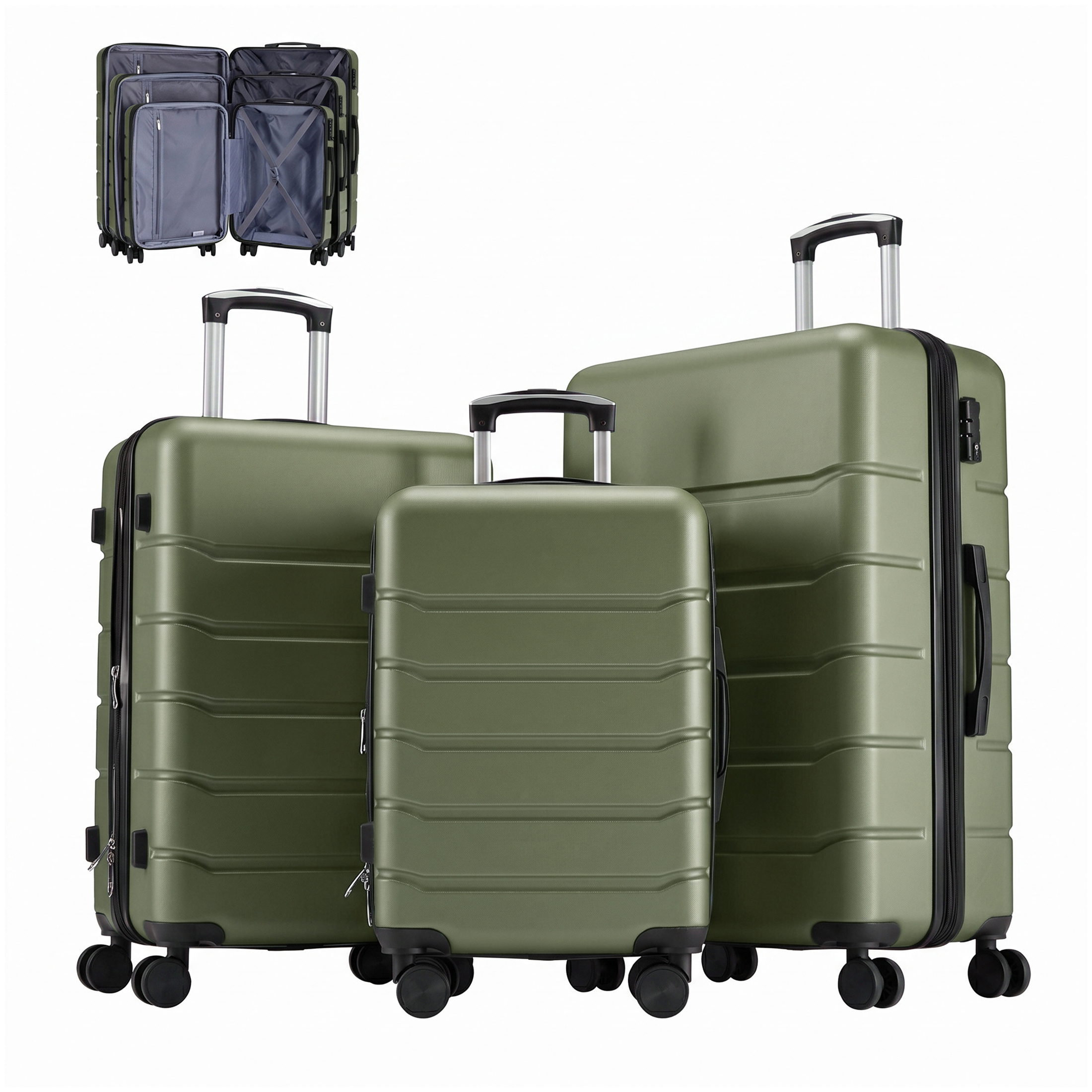 Hard Shell Carry On Suitcase, ABS Spinner Wheel Luggage, Lightweight And Expandable Rolling Travel Bag - Image 9