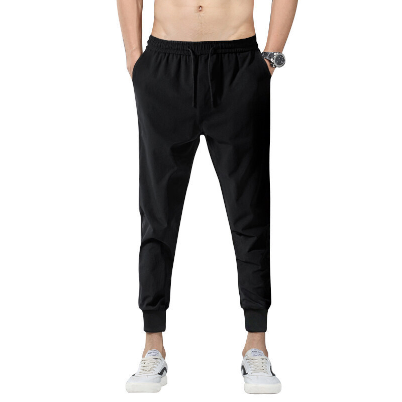 Men's Fashion Casual Solid Color Four-way Stretch Leggings - Image 4