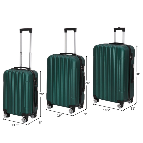 Vertical Pattern Three In One Handle Universal Wheel 20in 24in 28in ABS Aluminum Alloy Pull Rod Box - Image 2
