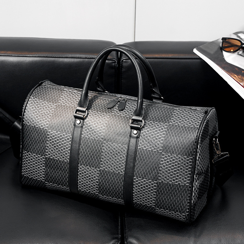 Large Capacity Short Distance Crossbody Bag Korean Plaid Travel Handbag - Image 4