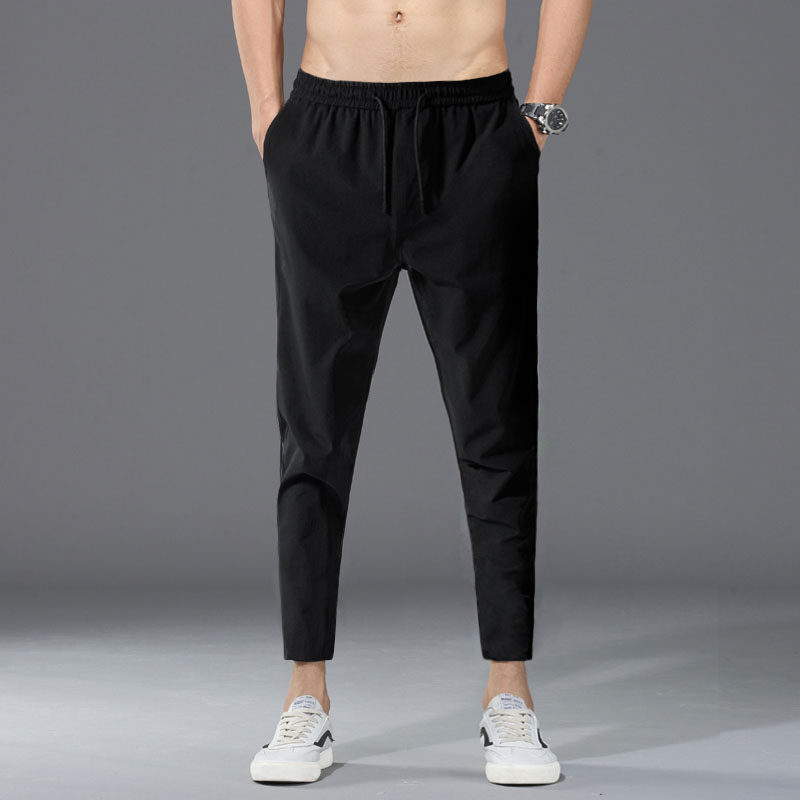 Men's Fashion Casual Solid Color Four-way Stretch Leggings