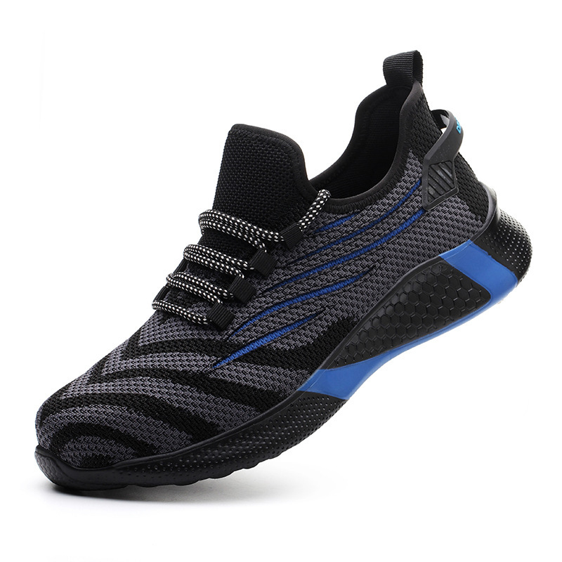 Steel Toe Safety Shoes Men's Anti-Smashing and Anti-Piercing Safety Shoes Flying Knitted - Image 2