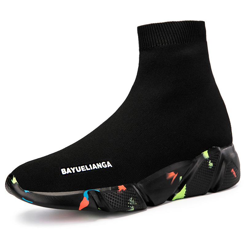 Casual Stretch High-top Flying Woven Women's Shoes - Image 2