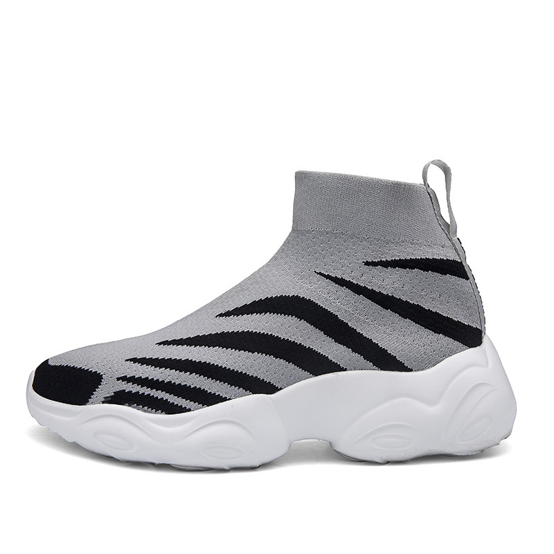 Casual Stretch High-top Flying Woven Women's Shoes - Image 4