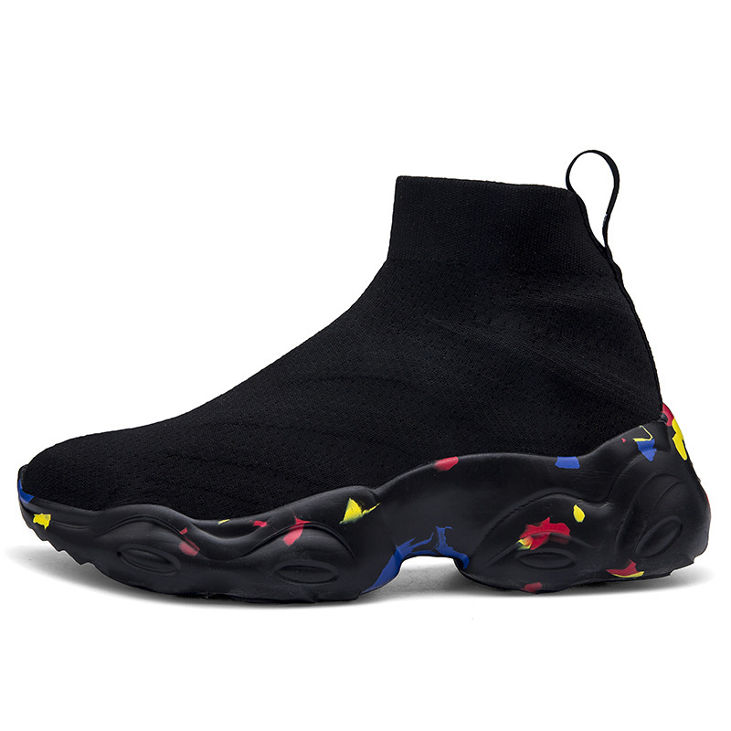 Casual Stretch High-top Flying Woven Women's Shoes - Image 3