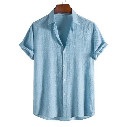 Men's Fashion Solid Color Dark Cell Short Sleeve Shirt - Image 6