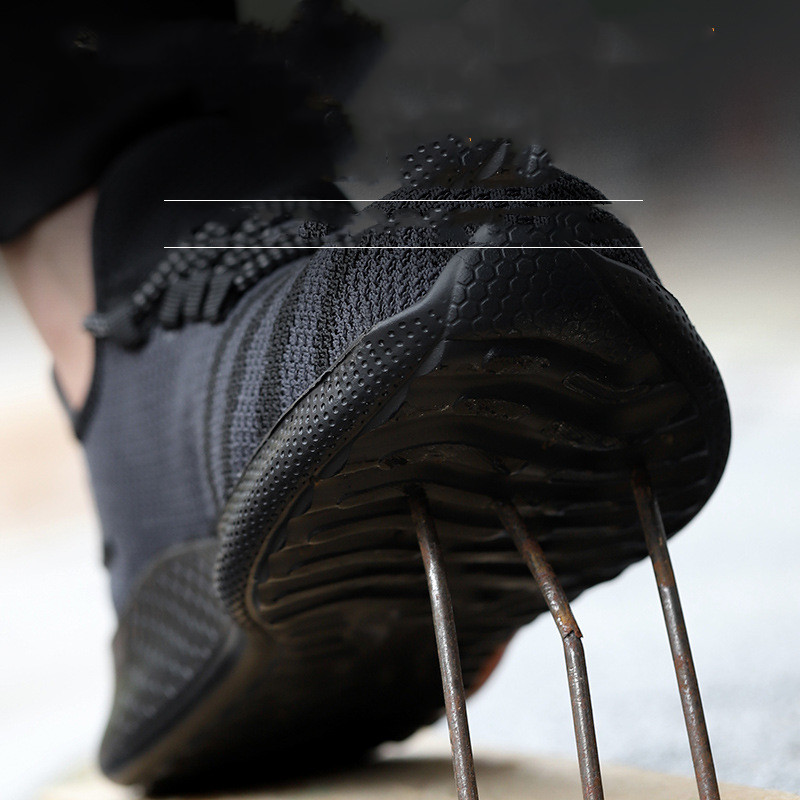 Steel Toe Safety Shoes Men's Anti-Smashing and Anti-Piercing Safety Shoes Flying Knitted - Image 7
