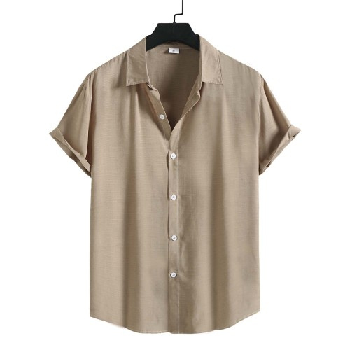 Men's Fashion Solid Color Dark Cell Short Sleeve Shirt - Image 7