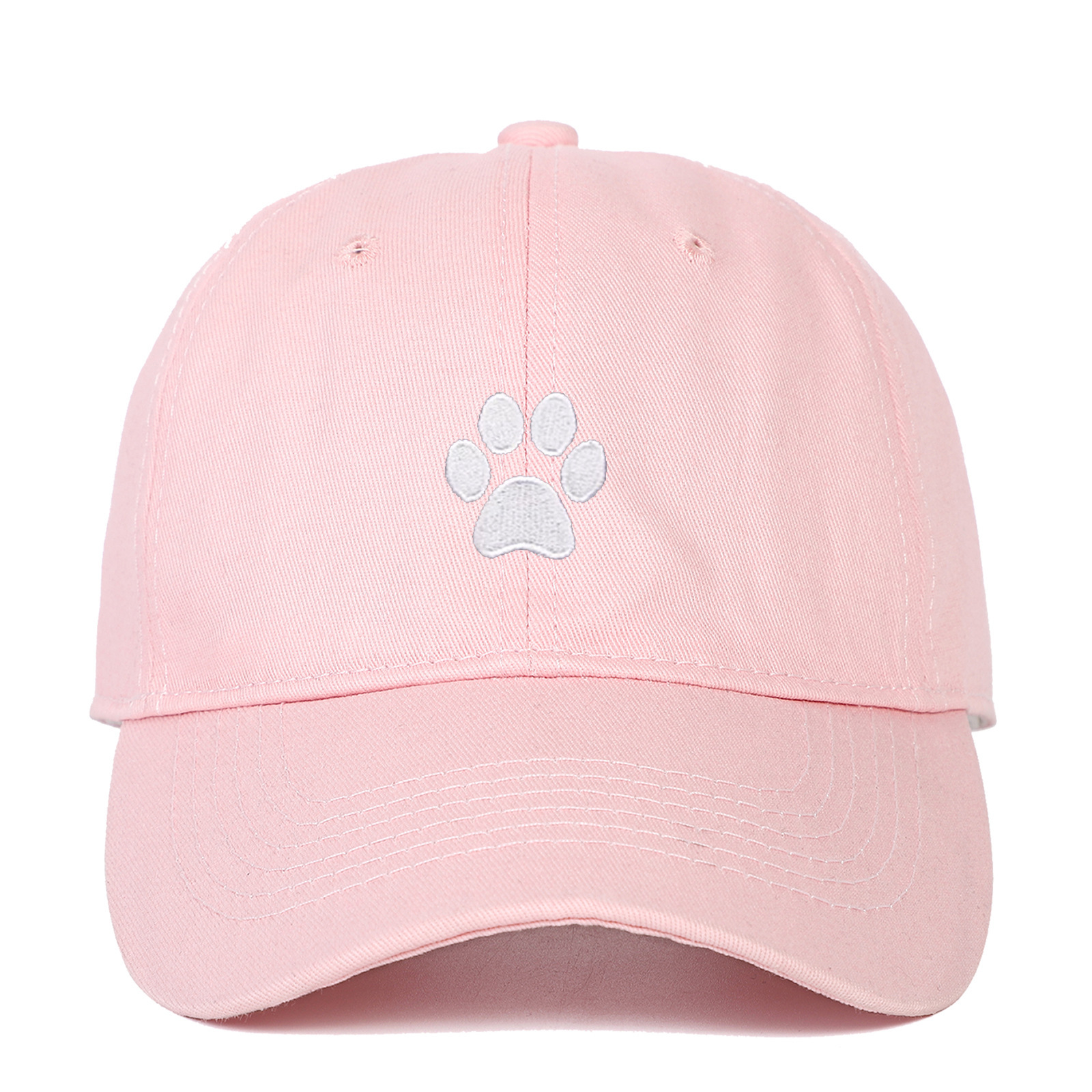 Cotton Soft Top Dog's Paw Embroidered Baseball Cap - Image 9