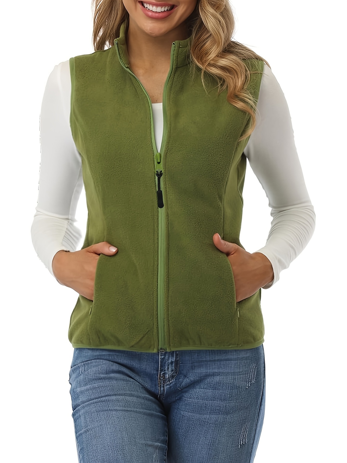 Womens Fleece Vest Soft Sleeveless Jacket - Image 5