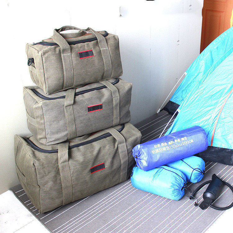 Large Capacity Canvas Hand Luggage Bag Travel Bag Men's Moving Big Bag - Image 4