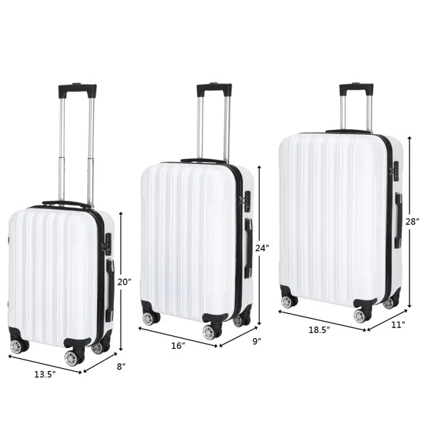 3-in-1 Multifunctional Large Capacity Traveling Storage Suitcase White - Image 9