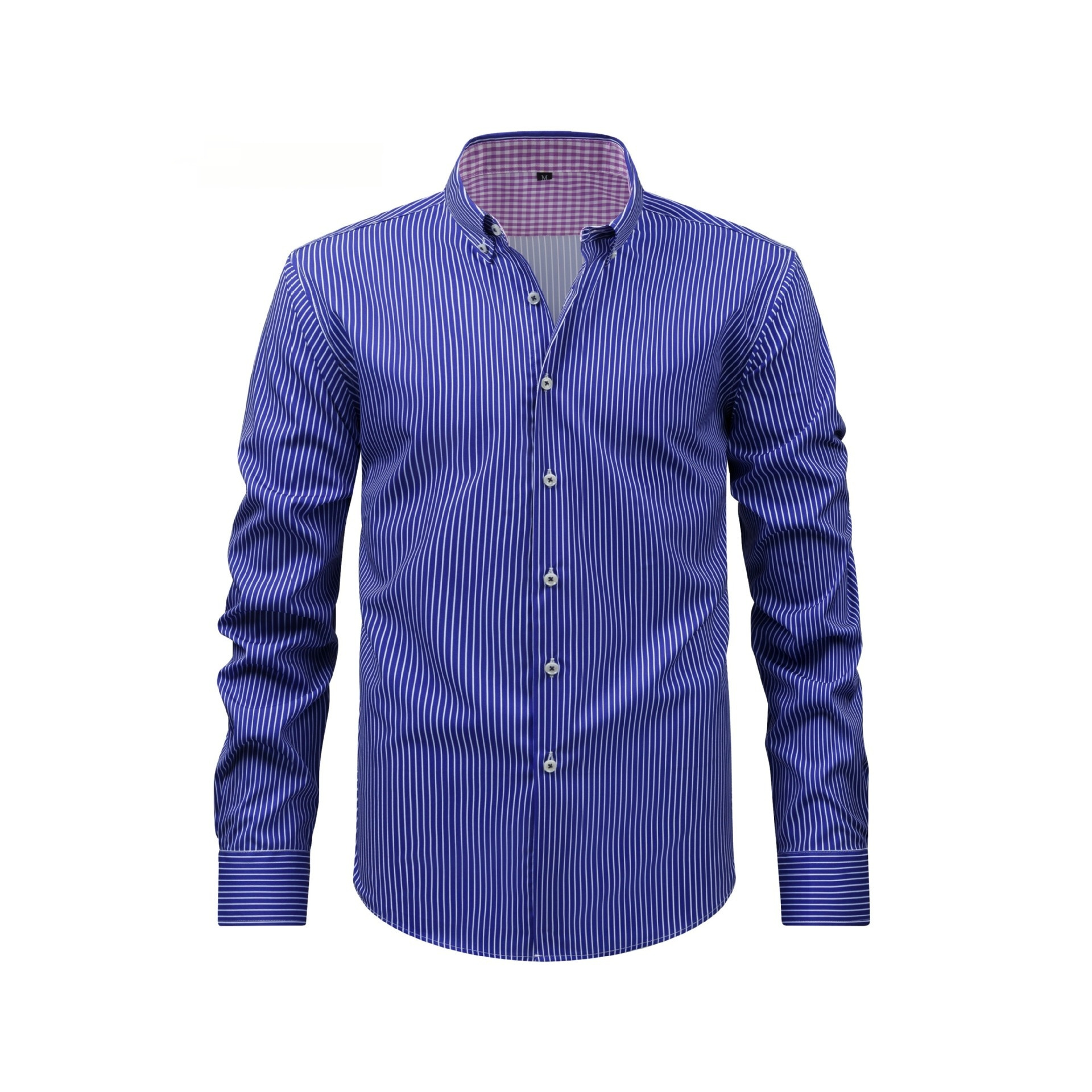 Mens Four-Way Stretch Digital-Print Long-Sleeve Collared Shirt - Image 6